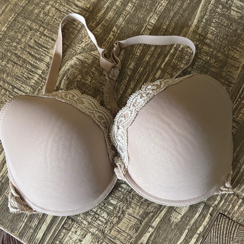 Natori-Everyday T-Shirt Bra with Lace Trim - Nude